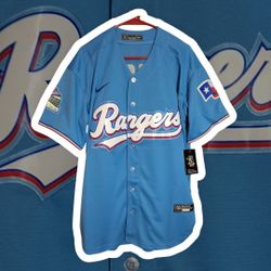 Corey Seager Nike Texas Rangers light blue baseball jersey w/embroidered team details