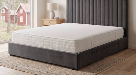 Queen upholstered bed brand new make me an offer
