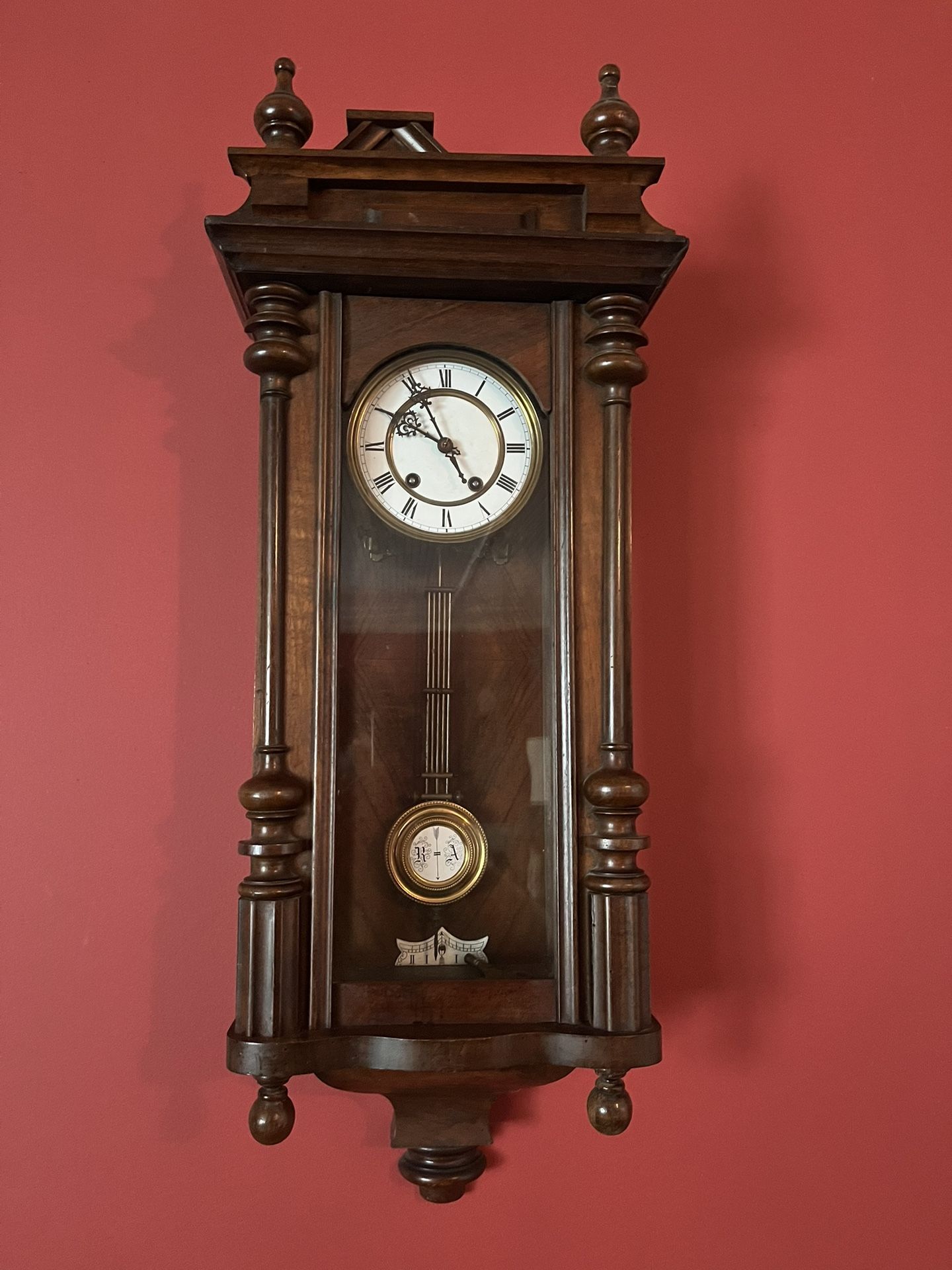 Beautiful Vienna Regulator Antique Wall Clock