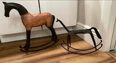 Iron/Wood Rocking Horse Set