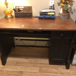 Wood Desk With Storage