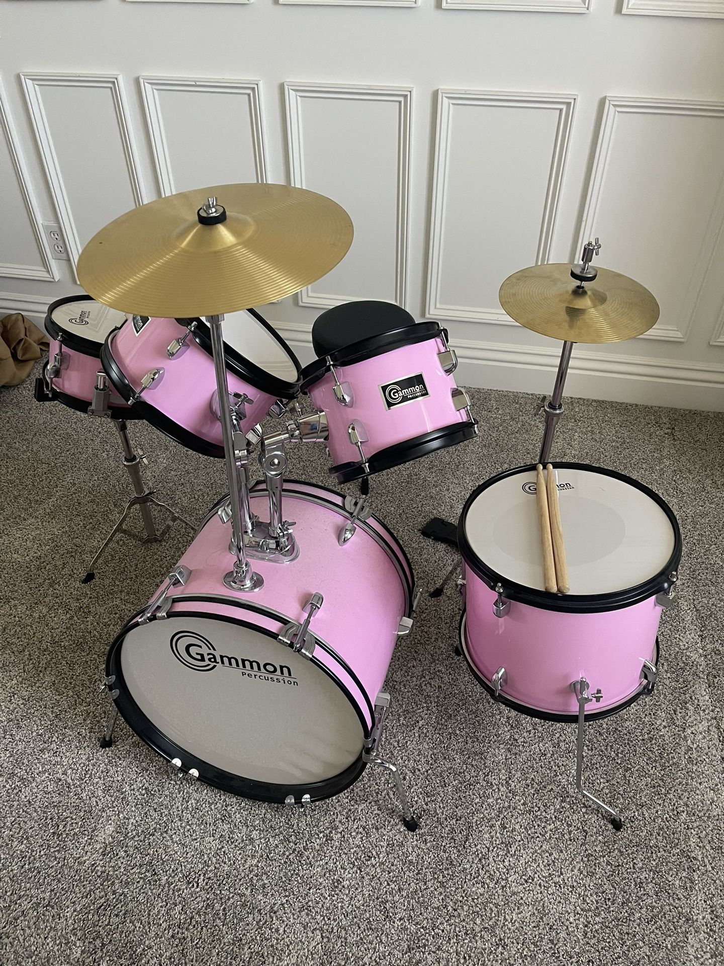 Kids Pink Drum Set Gamon