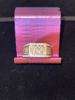 10K Yellow Gold Natural Diamond Men’s Ring 10g Size 10.5  READ