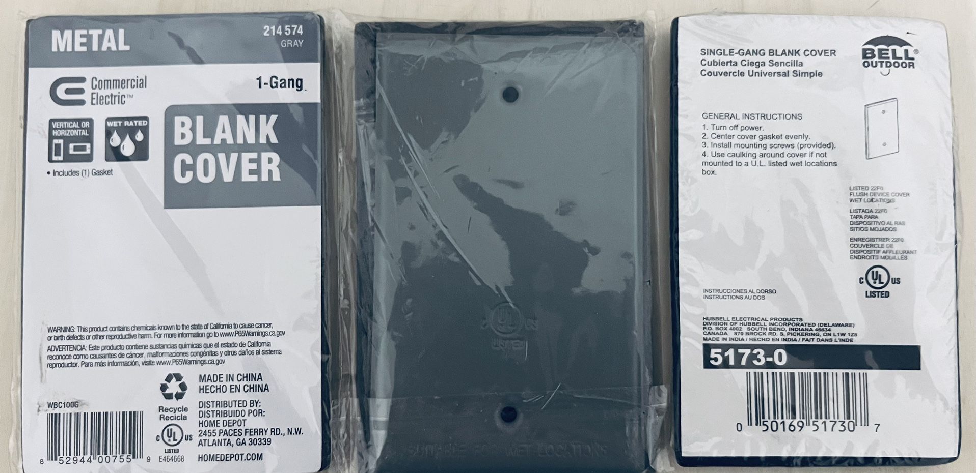 BLANK ELECTRICAL METAL COVER $1 EACH 