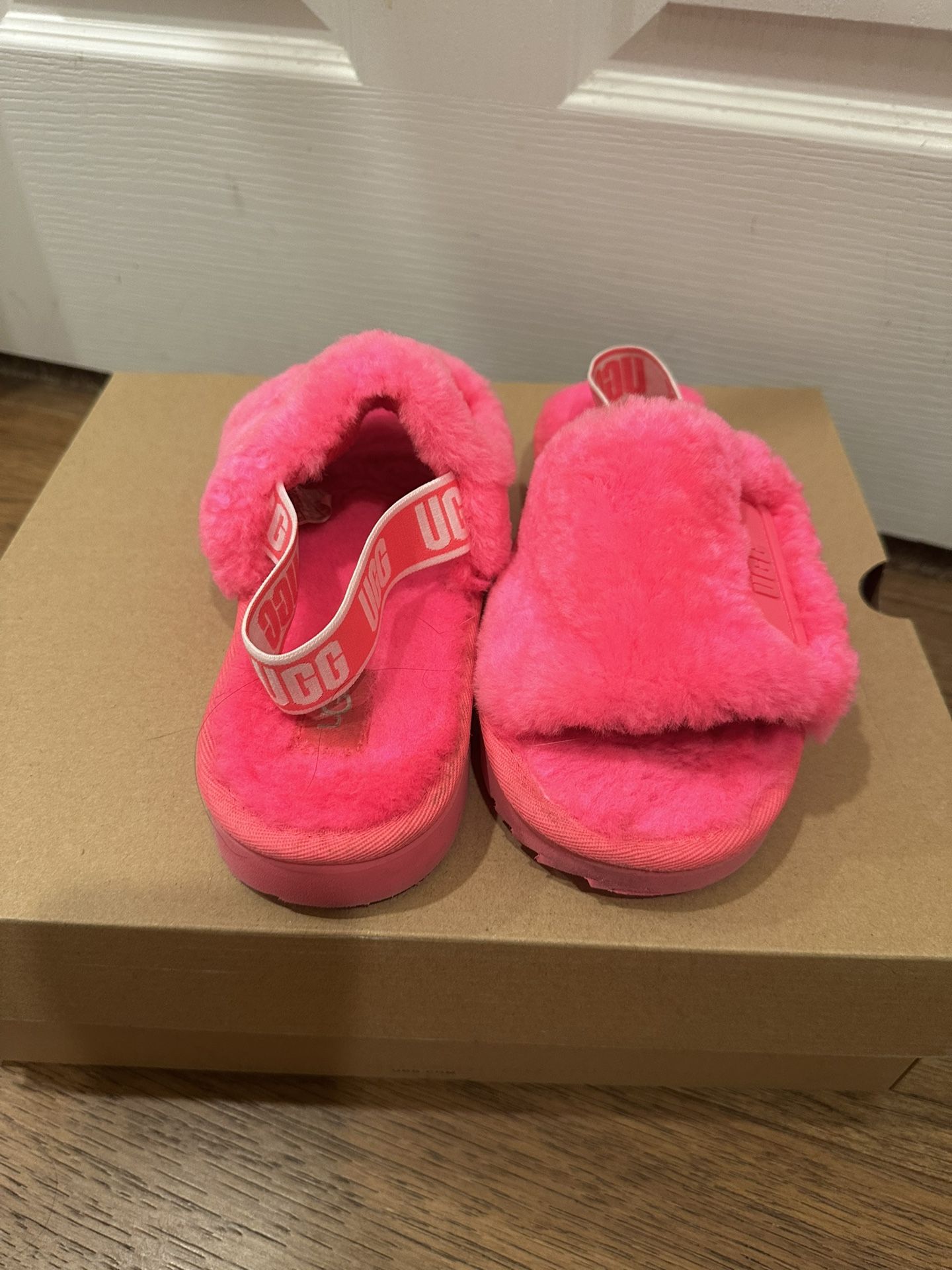 Kids UGG Fluff Yeah Pink Slide/Slipper