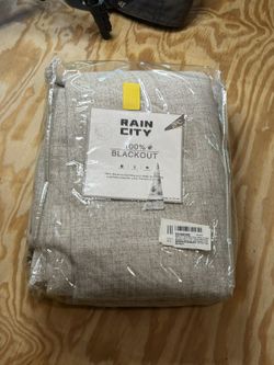 Rain City Extra Long Beige Heavy Blackout Curtains