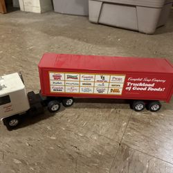 1985 ERTL Campbell Soup Company Truckload Of Good Foods Metal Tractor Trailer DC