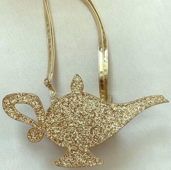 Disney Aladdin Genie Lamp Bag Purse Crossbody Gold Sparkle Glitter