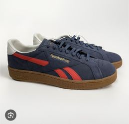 Reebok Club C Grounds UK Tennis Shoes Blue Red Suede 100074847 Mens Sz 11