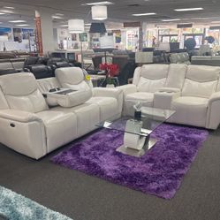 New Year Sale🚨Gorgeous Sofa&Loveseat With 4x Power Recliners Available In Grey $1699