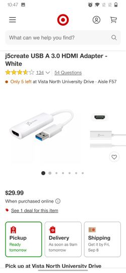j5create USB A 3.0 HDMI Adapter