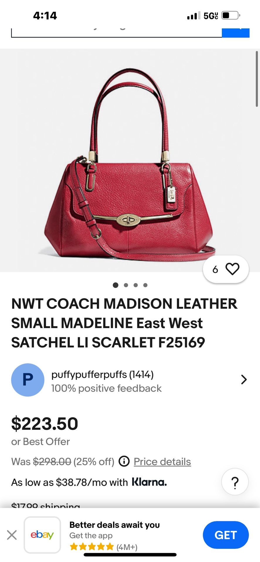 Coach Red Purse