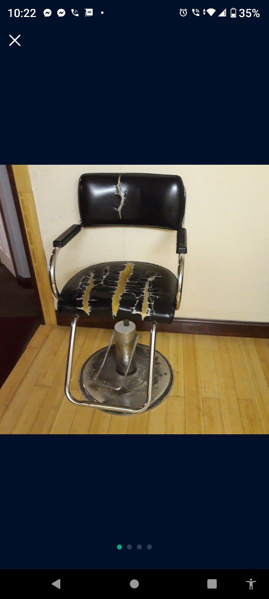 Vintage Barber Chair Needs Reupholstering
