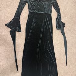New Large Black Velvet Long Formal Evening Dress Goth gothic 