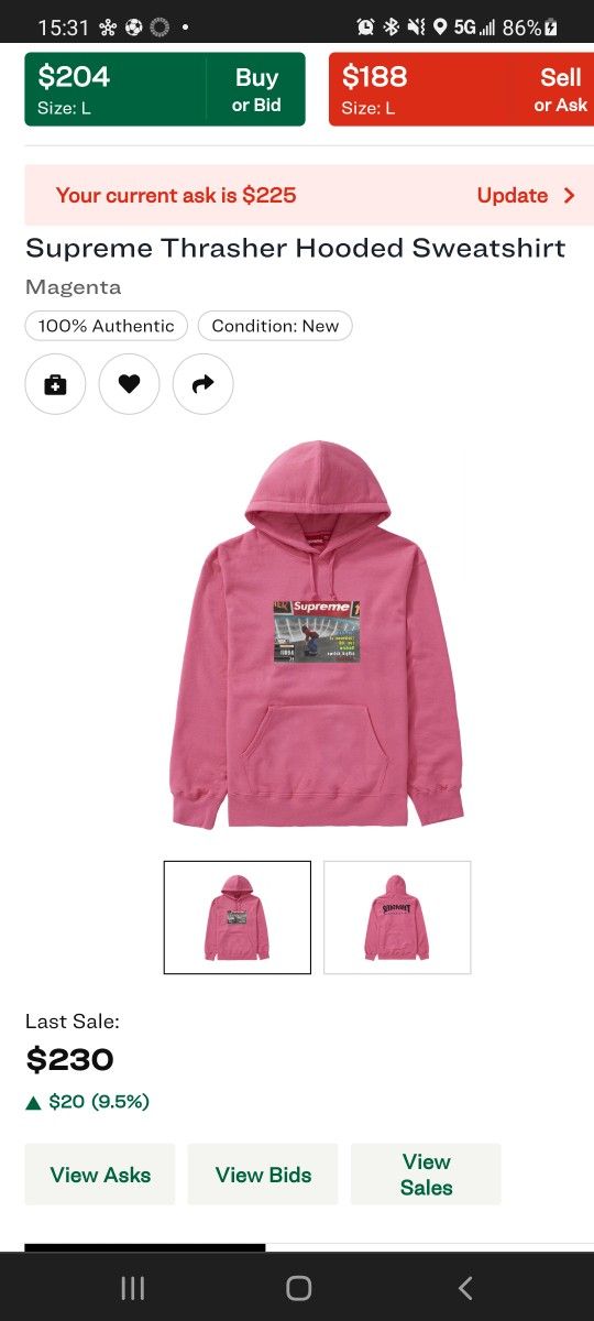 Supreme Thrasher Hoodie Magenta