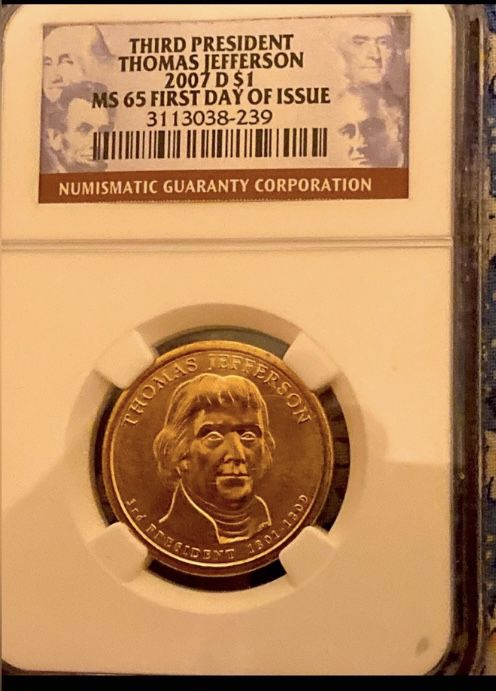 Thomas Jefferson Presidential $1 Dollar Gold Coin