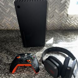 Black Xbox Series X With Astro Headset