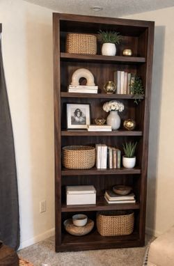 Solid Oak Bookcase / Hutch 80” Tall Heavy