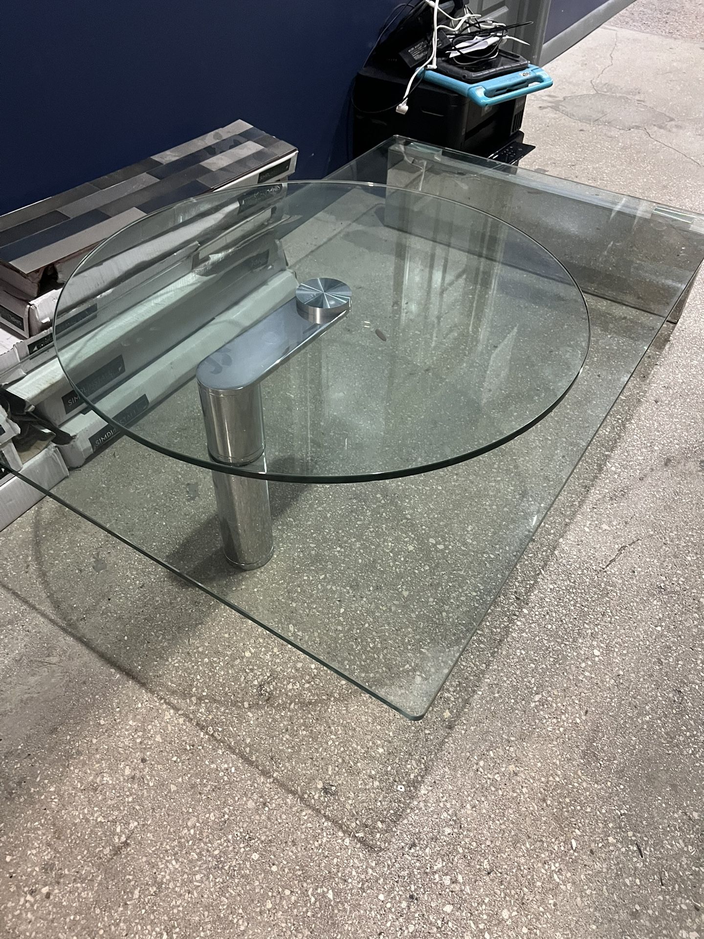 Glass Coffee Table W Pivoting Top