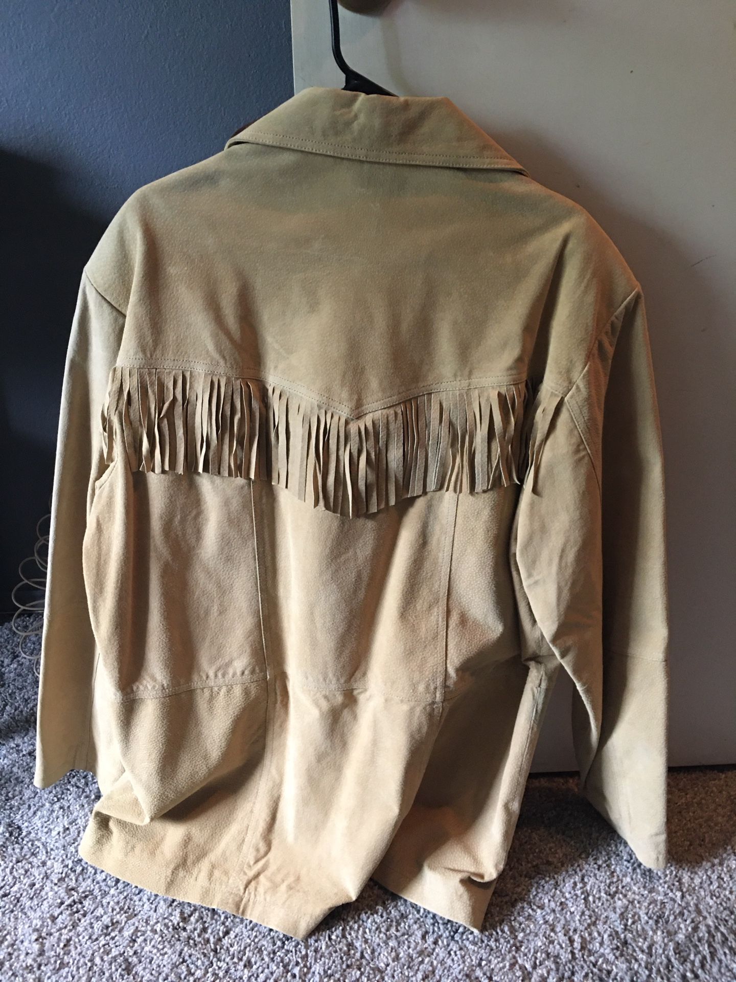 Leather fringe jacket