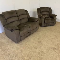 Recliner And Loveseat Sofa Set W/ Free Delivery 