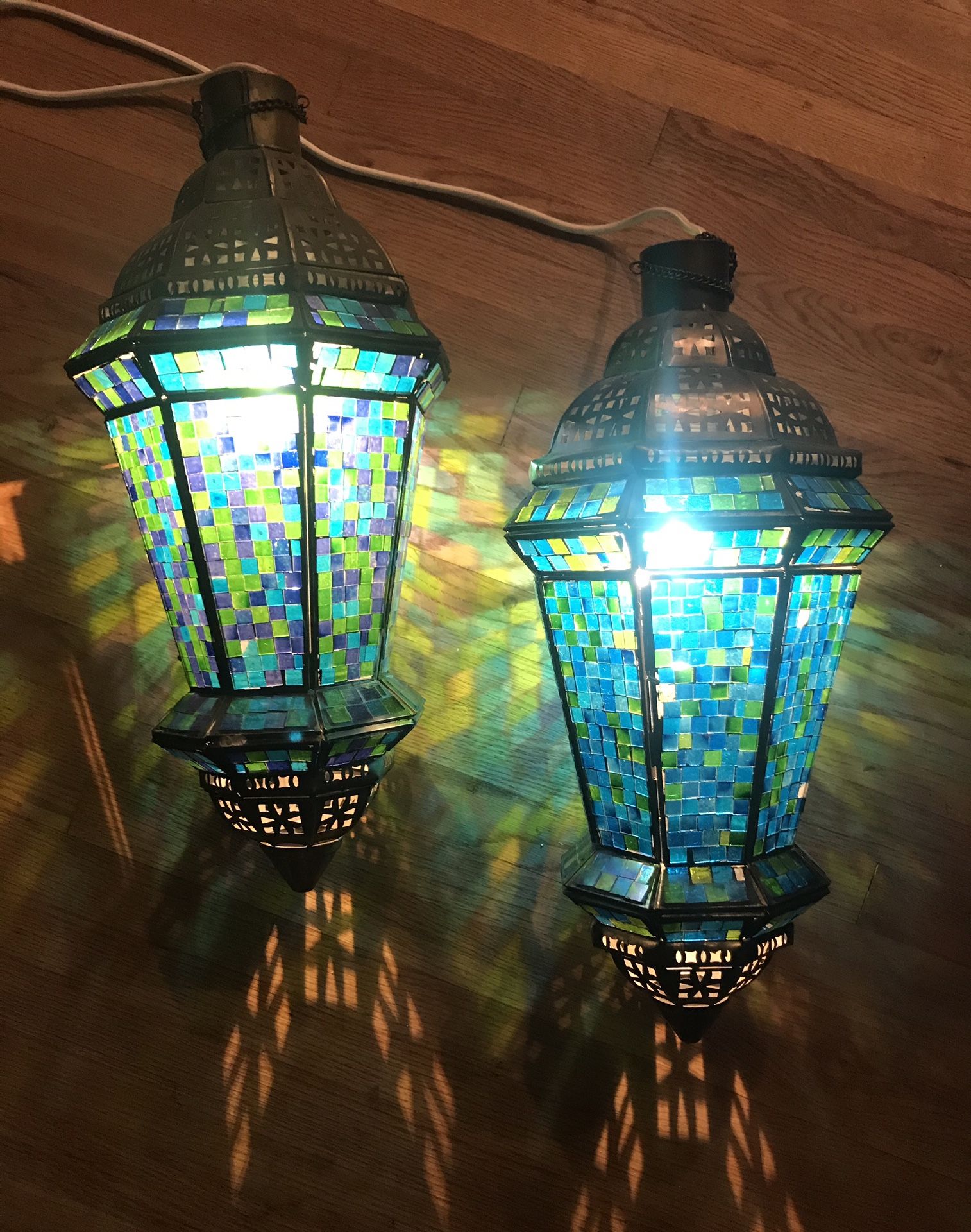 Glass Mosaic Hanging Lanterns