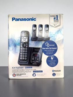 Panasonic KX-TGD564M Link2Cell DECT 6.0 Cordless Phone System | 4 Handsets