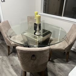 55” West Elm Glass Table - Chairs Not Included 