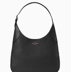 Kate Spade Aster Shoulder Bag in black pebbled leather and gold hardware, new with tags. 