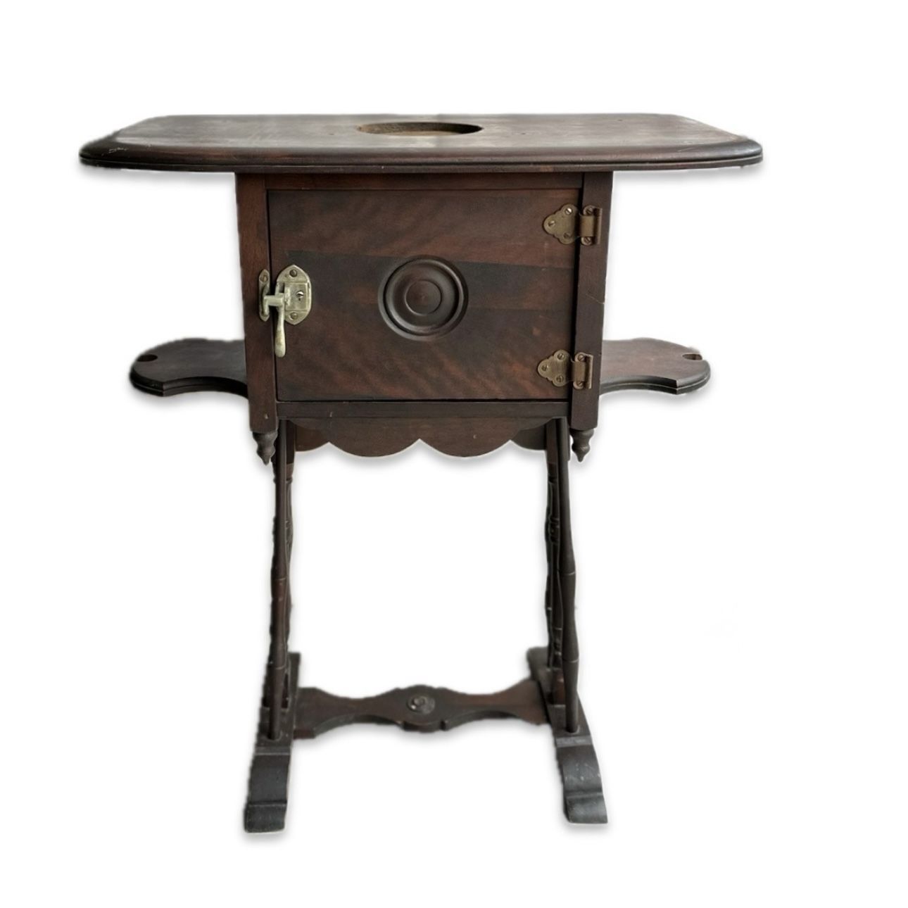Cigar Tobacco Desk Antique, Humidor Stand, Cigar Storage Table with Copper Insulation