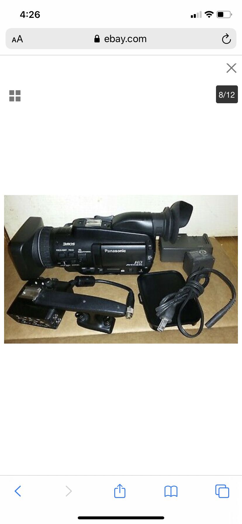 Camcorder And Battery’s Only Panasonic 3mos HD ONLY USE SD CARDS
