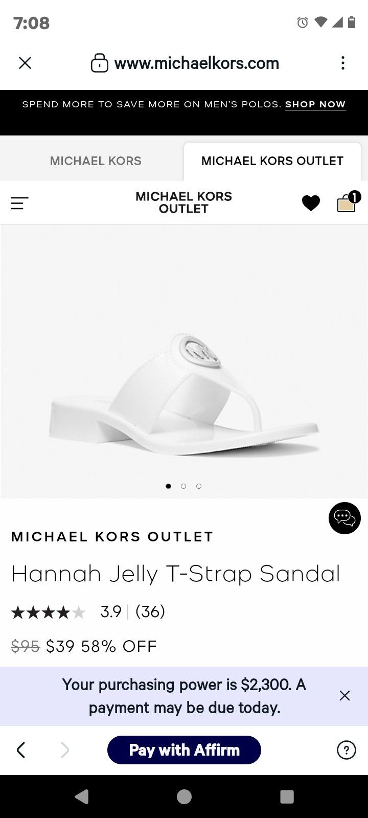 Michael Kors Size 8 White Hannah Jelly Sandals