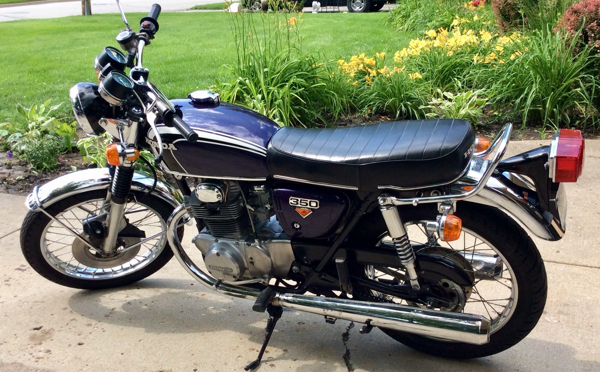 Must see! Vintage 1973 Honda CB350 purple motorcycle cb 350