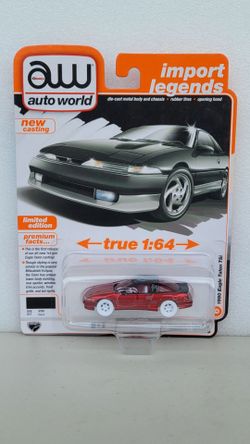 (Chase: Ultra Red) Auto World Import Legends 1990 Eagle Talon TSi 1:64 Scale Die-Cast