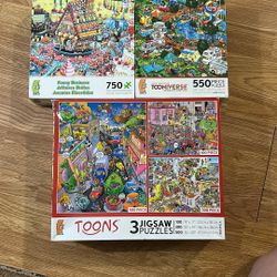 Set Of 3 Ceaco Puzzles