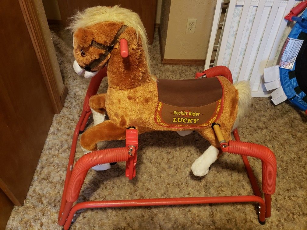 Rockin’ Rider Lucky Talking Plush Spring Horse