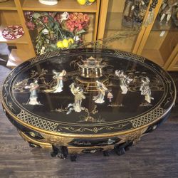 Chinese Dining Table With 6 Stools 