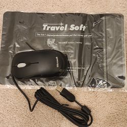 Microsoft Wired Optical Mouse Black 3-Button Scroll Wheel with Mouse Pad