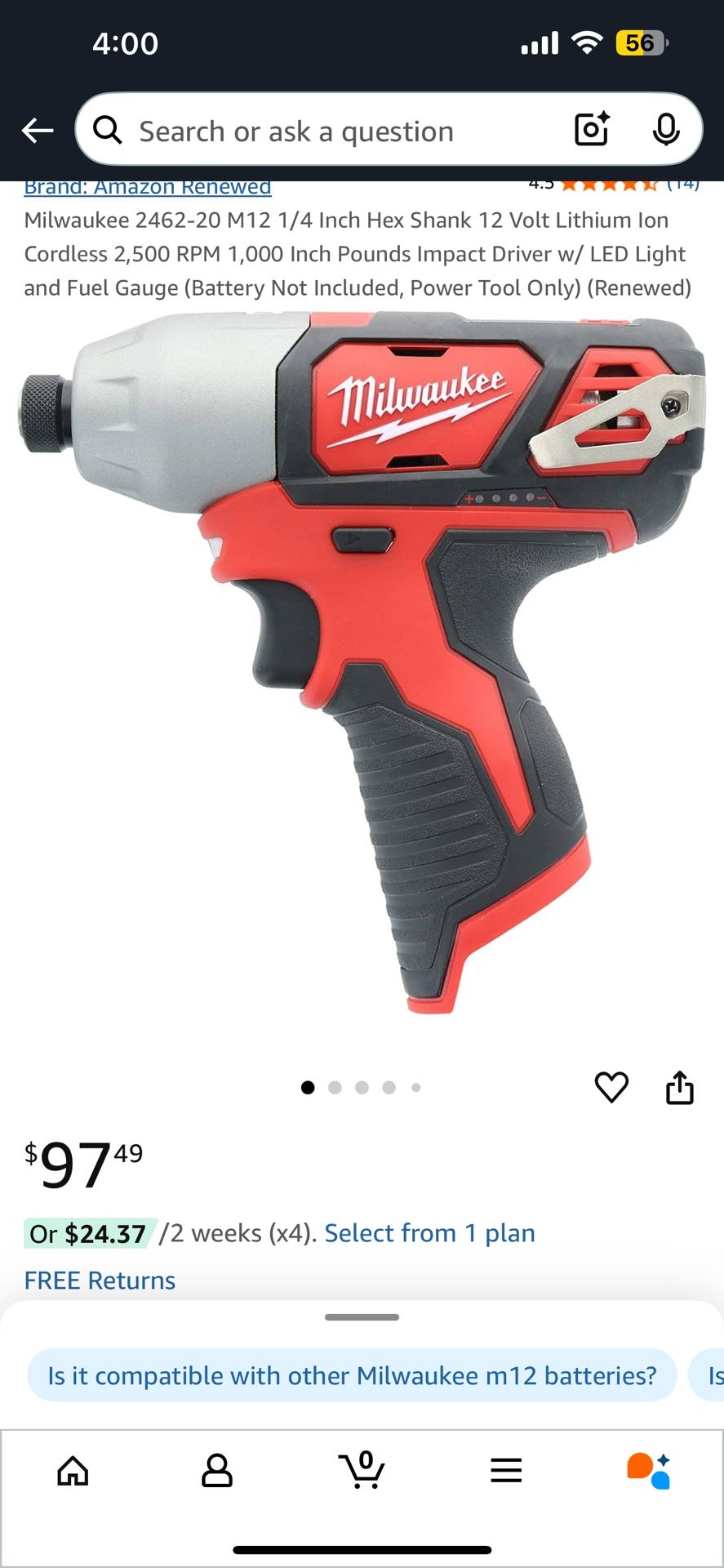 Milwaukee M12 Drill Impact New