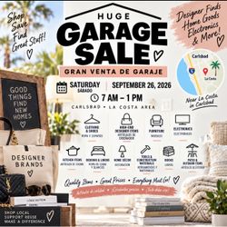 Huge Garage Sale this Saturday 9/26
