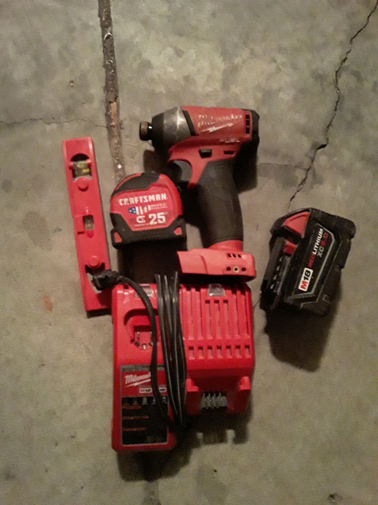 Milwaukee impact drill/charger(1)batteries