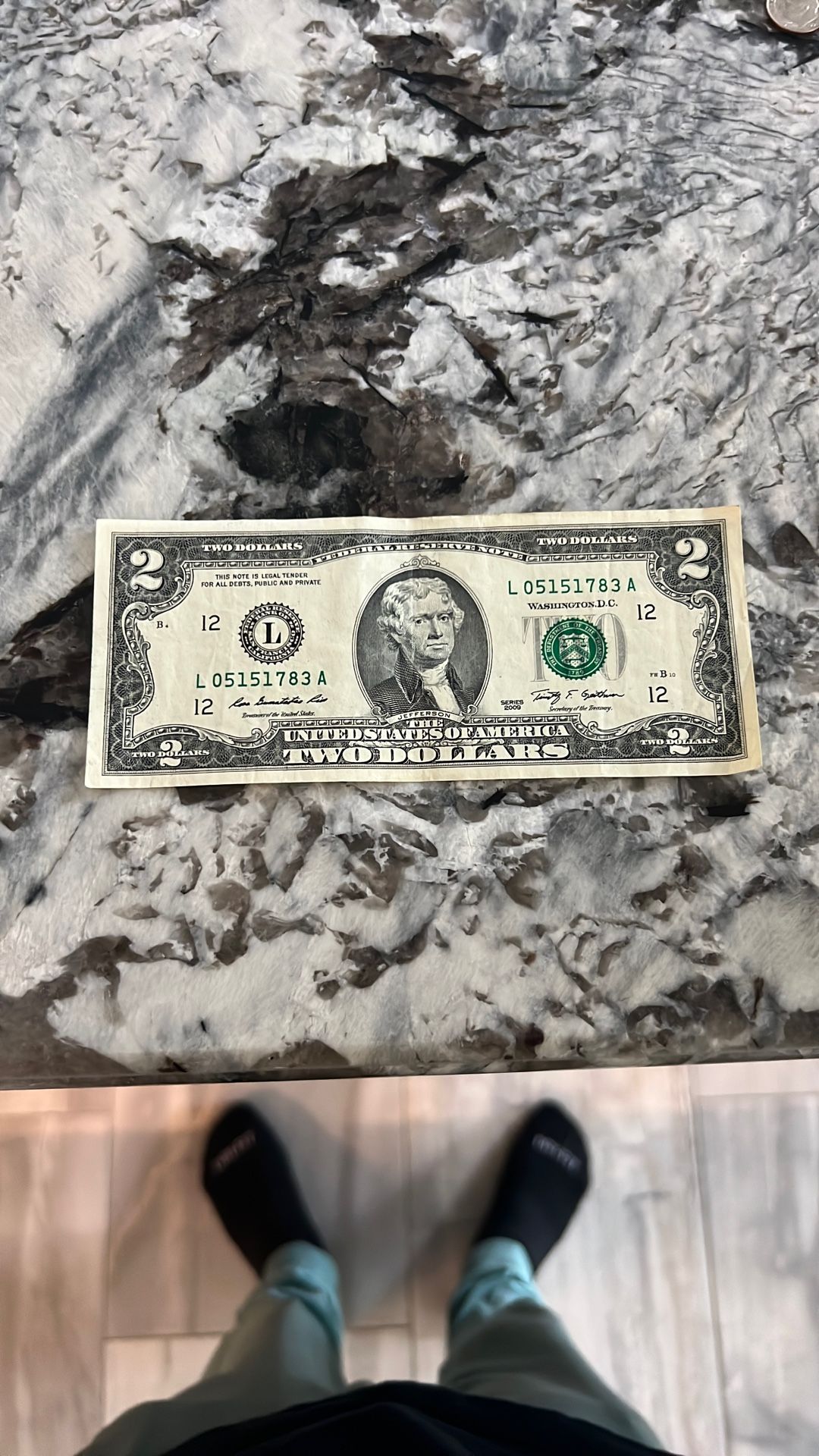 2009 2 Dollar Bill