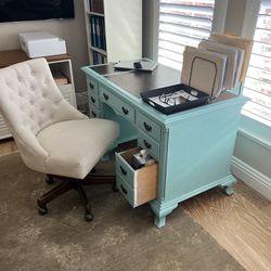 Solid Wood Desk Chalk Painted