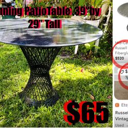 $65 Beautiful 1970s Mid-Century Modern Russell Woodard Spun Fiberglass Dining /Bistro Table 39”