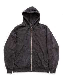 Vintage Wash Black Zip-Up Hoodie Men’s XL Heavyweight Faded Full Zip
