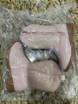 Girls Pink & Brown  Western Boots