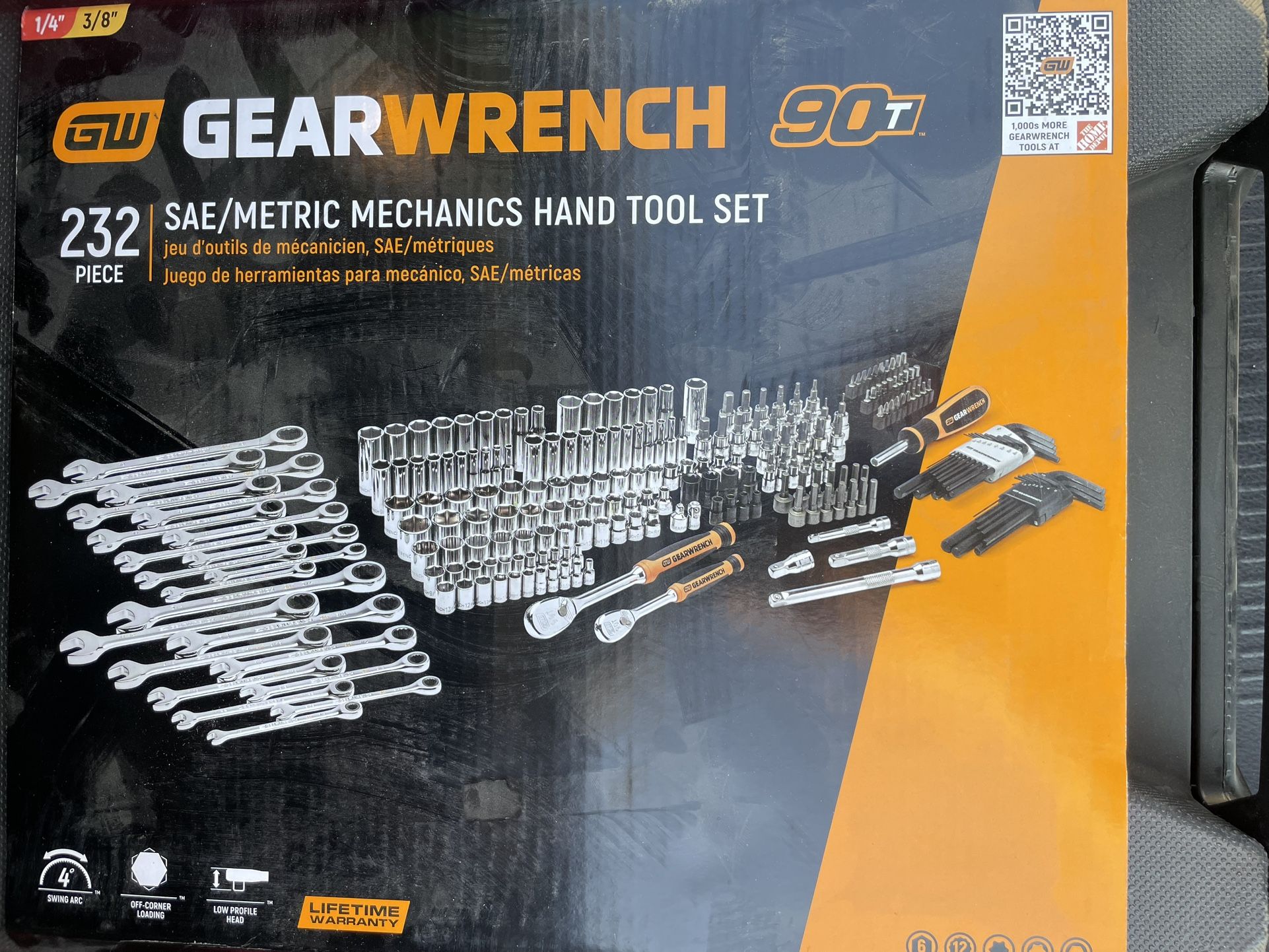 GearWrench 80944 232 Pieces Mechanics Tool Set in 3 Drawer Storage Box NEW