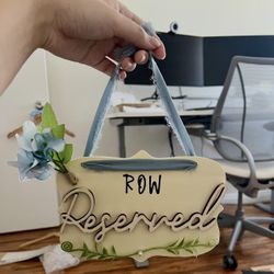 wedding row reserved wooden sign