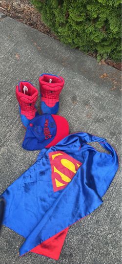Kids Spider-Man lot hat boots size 11-12T