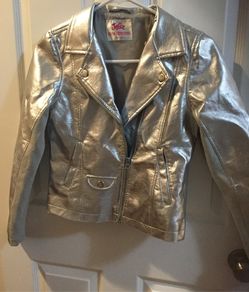 Silver metallic jacket size 12/14 girls